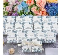 Shein 20 piezas de pañuelos florales elegantes para boda - "Que llores lágrimas de alegría" Pañuelos de bolsillo suaves para novias, novios y invitados, dec