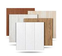 Shein 20 piezas de papel tapiz autoadhesivo de grano de madera 3D - resistente al agua, lavable, calcomanías de pared de vinilo, adecuado para la decoración