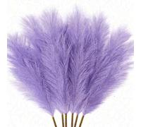 Shein 20 piezas de Papiro Artificial Púrpura Estilo Bohemio, Grandes Flores de Papiro Falsas Esponjosas para Rellenar Jarrones, Decoración Rústica del Hogar
