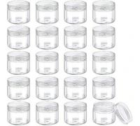 Shein 20 piezas de recipientes cosméticos redondos de plástico con tapas, adecuados para cremas, lociones, muestras, 3/5/10/15/20ml (tapas transparentes)