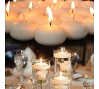 Shein 20 piezas de velas flotantes ovaladas blancas, adecuadas para bodas, hoteles, restaurantes, fiestas de cumpleaños, iluminación festiva, cenas romántic