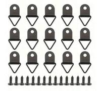 Shein 20 piezas Ganchos de marco de fotos de metal triangular Anillos colgantes de pared con tornillos Accesorios de exhibición de obras de arte pequeñas So
