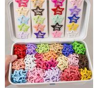 Shein 20 piezas Horquillas para el cabello con diseño de estrella de dopamina de cinco puntas en colores aleatorios, accesorios de cabello lindos para niñas