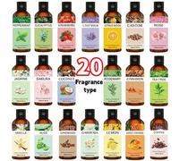 Shein 20 Piezas Juego de Aceites Esenciales, 100ml/30ml Aceites Vegetales, Adecuado para Humidificador y Difusor de Aromaterapia, Lavanda, Rosa, Menta Piper