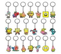 Shein 20 piezas Llaveros aleatorios de Bob Esponja - Llaveros sencillos de Patricio Estrella, encantos de bolso de dibujos animados creativos, estilos aleat