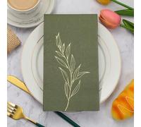 Shein 20 piezas, Nuevas servilletas de 2 capas de color verde salvia con lámina de oro de 2025, de 13x15.75 pulgadas- Servilletas decorativas para bodas, cu