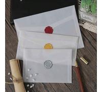 Shein 20 piezas/paquete Sobres triangulares de papel sulfatado transparente, sobres de invitación de alta calidad, útiles escolares, volver a la escuela