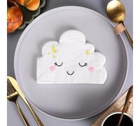 Shein 20 piezas Servilletas desechables con diseño de nube, servilletas de papel creativas y lindas para fiestas, vuelta al colegio, Día de San Valentín