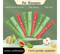 Shein 20 piezas Surtido de champú para mascotas con aroma a pomelo, higo y manzana, apto para gatos y perros, tamaño de viaje, desodoriza, anti-picazón, sua