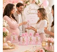 Shein 20 Sets Llavero con Huella de Pie Rosa, Regalos para Invitados, Adecuado para Baby Shower, Celebración de Luna Llena, Ceremonia de Nombramiento, Prime