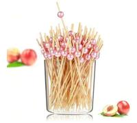 Shein 200/100/50/10 piezas Pinchos de fruta de bambú (Múltiples tamaños disponibles) Brochetas mini de 9cm para aperitivos, frutas y postres, adecuadas para