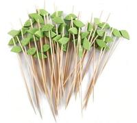 Shein 200/100/50/20/10 piezas Palillos con forma de hoja verde tropical para alimentos, pinchos para frutas de cóctel, palillos de dientes de lujo, pinchos