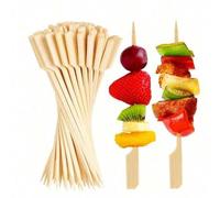 Shein 200/100/50/20 piezas Pinchos de bambú para aperitivos, pinchos de frutas, pinchos de yakisoba, pinchos para BBQ, disponibles en tamaños de 9cm, 12cm,