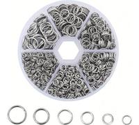 Shein 200/1230 piezas Anillos partidos de acero inoxidable - Para accesorios de fabricación de joyas DIY
