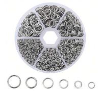 Shein 200/1230 piezas Anillos partidos de acero inoxidable - Versátiles anillos de salto abiertos para hacer joyas DIY, collares, pulseras, suministros para