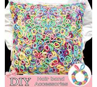 Shein 200/400/800/1000 piezas Gomas de pelo coloridas, bandas de pelo suaves y elásticas para niñas, accesorios de pelo lindos para niños. Adecuado para dec