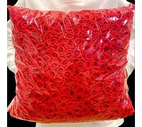 Shein 200/400/800/1000 piezas Gomas de pelo elásticas rojas, bandas de pelo suaves y no dañinas, accesorios de pelo lindos para niñas, adecuados para coleta