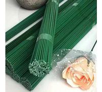 Shein 200 piezas/100 piezas/10 piezas Tallos de flores recubiertos de verde, hilos para manualidades y arreglos florales, alambre de hierro impermeable, ade