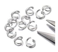 Shein 200 piezas 3MM 4MM 5mm 6mm 7mm 8mm 10mm de acero inoxidable DIY Bisutería abierto saltar anillos & con abertura Anillo para Fabricación de joyas