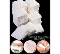 Shein 200 piezas/500 piezas Almohadillas absorbentes sin pelusa para remover esmalte de uñas en gel, desmaquillante y removedor de pegamento de pestañas y c