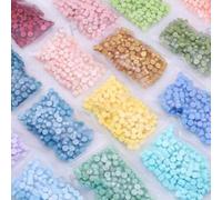 Shein 200 piezas/bolsa Perlas de lacre de cera de sellado en forma de octágono para sellos, decoración manual de tarjetas, sobres, invitaciones de boda, env
