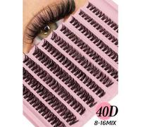 Shein 200 piezas de pestañas agrupadas, rizo D de 8 mm a 16 mm, extensión de pestañas injertadas de raíz única y densas, herramientas de maquillaje que crea