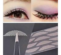 Shein 200 piezas/Set Pegatinas de párpado de encaje, Cintas delineadoras de ojos de mujeres, Cintas invisibles de malla para doble párpado, Maquillaje de be
