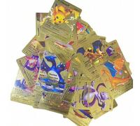 Shein 2025 Puntos Pokémon en español Tarjeta de metal dorada y negra de Pikachu de alta velocidad, Charizard, Mewtwo Vmax Mega GX para colección de juegos