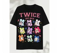 Shein 2026: Camiseta de la banda Cute Chibi Twice, camiseta de Twice Lovelys This Is For World Tour 2, camiseta estampada - Hecha de algodón puro, es suave