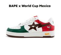 Shein 2026 México BAPE X World Cup Zapatillas A Bathing Ape Low STA Zapatos de Skate Street Blanco Rojo Verde