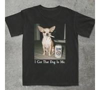 Shein 2026 Nueva "Tengo Ese Perro En Mí" Camiseta Gráfica de Chihuahua, Camiseta Casual de Cuello Redondo para Mamá de Chihuahua, Uso Diario, Negro Primaver