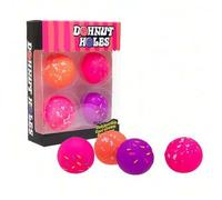 Shein 2026 Nuevo Schylling Dohnut Hole 4 Paquetes, Juguete de Bola Arcoíris de Gelatina de Frijol para Apretar, Juguete de Alivio de Estrés de Rebote Lento,
