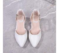 Shein 2026 Nuevos zapatos de tacón grueso y punta fina para princesas, estudiantes y actuaciones, adecuados para todas las estaciones