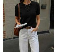 Shein 2026 Primavera/Otoño Nueva Blusa de Punto Negra Elegante para Mujer, Estilo Casual Intelectual Urbano, Adecuado para Ir al Trabajo, Paseos Urbanos, Ac