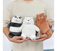 Shein 20cm Muñeco de peluche oficial de We Bare Bears sentado, muñeco de peluche lindo de oso panda/oso polar, regalo de cumpleaños decoración