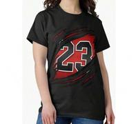 Shein 23 - Camiseta unisex de algodón casual de manga corta y cuello redondo de MichaelS JordanS para hombres y mujeres, estampado clásico y divertido, ropa