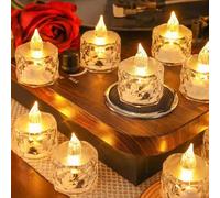 Shein 24/12/1 pieza Velas de té LED sin llama, operadas por batería, adecuadas para yoga/hogar/decoración de bodas, regalos festivos y decoración de ambient