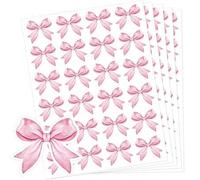 Shein 24/48/120 piezas Pegatinas de lazo, pegatinas de lazo rosas, pegatinas de lazo, pegatinas de lazo de acuarela autoadhesivas, pegatinas lindas y femeni