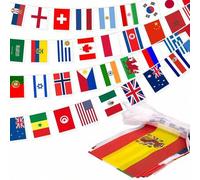 Shein 24/50/100 Banderas de países Guirnalda internacional de banderines Bandera mundial Decoración para festivales, clubes deportivos, bares, celebraciones