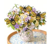 Shein 24 piezas de pegatinas 3D de abeja, dos tamaños, decoración de pared para fiesta con tema de abeja, pegatinas de doble capa con brillo, abejas amarill