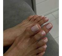 Shein 24 piezas de uñas postizas cuadradas de color rosa claro con lima de uñas y pegamento de gelatina para suministros de uñas uñas falsas uña falsa uña a