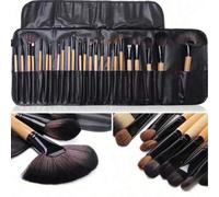 Shein 24 piezas Juego de brochas de maquillaje profesionales, que incluye brocha para base, brocha para sombra de ojos, etc., con mango de plástico, pelo si