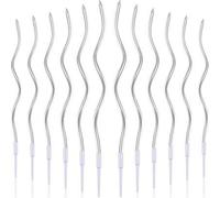 Shein 24 piezas Velas en espiral largas para pastel de cumpleaños, velas metálicas para pastel, velas en espiral delgadas con soportes para decoración de pa