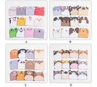 Shein 240 hojas (12 paquetes) Notas adhesivas con forma de animales de dibujos animados lindos e interesantes, gran capacidad, almohadillas de notas adhesiv