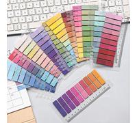 Shein 2400 piezas 12 estilos de notas adhesivas transparentes de PET, pegatinas de índice de unicolor minimalista vintage, útiles escolares para estudiantes