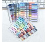 Shein 2400 piezas en total, 12 estilos de notas adhesivas transparentes de PET estilo europeo vintage, bloc de notas de color Morandi, pestañas de índice, m
