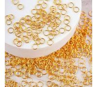 Shein 25-200 piezas Anillos partidos de acero inoxidable de alta calidad - Tonos dorado y plateado, duraderos, hipoalergénicos, 5 tamaños (4mm, 5mm, 6mm, 8m