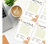 Shein 25/50 Tarjetas de juego para baby shower en español - Búsqueda de palabras bilingüe inglés/español y frases similares a rimas para revelación de géner