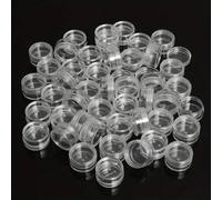 Shein 25 piezas Mini tarros de crema transparentes de 3g 5g Tarros de plástico vacíos para cosméticos y maquillaje Botellas de muestra transparentes Recipie