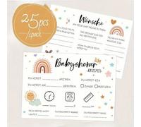 Shein 25 Piezas Tarjetas de Cuestionario para Baby Shower, Juego Divertido para Revelación de Género & Fiesta de Bebé Universal para Niños y Niñas Hermoso R